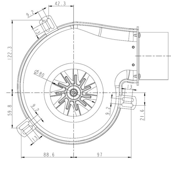 Extractor de humos RF02010660 estufa de pellet Piazzetta y Superior - Imagen 3