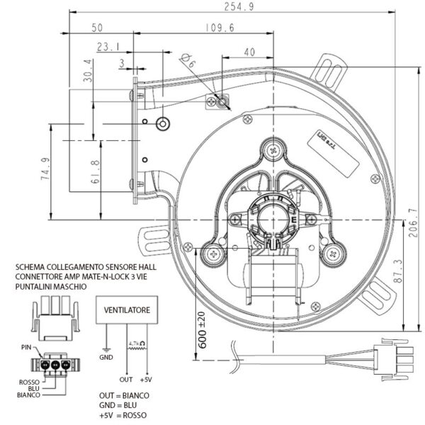 Extractor de humos RF02010660 estufa de pellet Piazzetta y Superior - Imagen 2